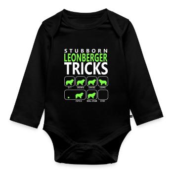 Stubborn Leonberger Tricks - Organic Longsleeve Baby Bodysuit - black - Front