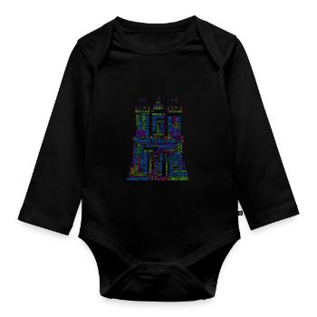 Hamburg Wordcloud Design Stadtteile - Baby Bio-Langarm-Body - Schwarz - Vorne