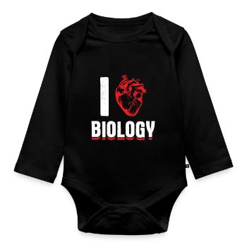 Impressionnant devis de conception de la biologie I biologie cardiaque - Body Bébé bio manches longues - noir - Devant