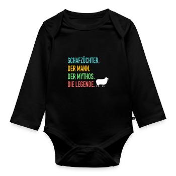 Schaf Schafe Hirte Schäfer Schafbesitzer Geschenk - Baby Bio-Langarm-Body - Schwarz - Vorne