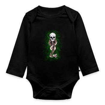 Dunkles Mal - Baby Bio-Langarm-Body - Schwarz - Vorne