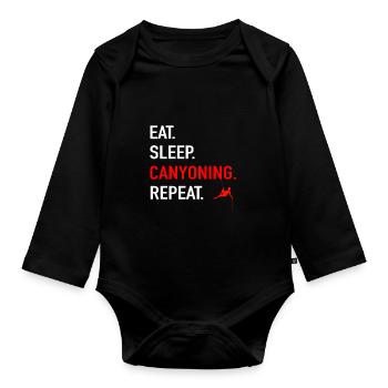 Canyoning - Organic Longsleeve Baby Bodysuit - black - Front