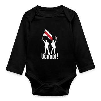 Belarus Weißrussland Stolz Liebe Solidarität - Baby Bio-Langarm-Body - Schwarz - Vorne