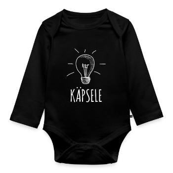 Käpsele - Schwäbisches Genie und Schlaumeier - Baby Bio-Langarm-Body - Schwarz - Vorne
