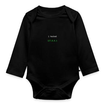 I hacked 127.0.0.1 - Baby Bio-Langarm-Body - Schwarz - Vorne