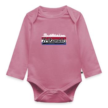 Frikandel with Holland flag - Organic Longsleeve Baby Bodysuit - mauve - Front