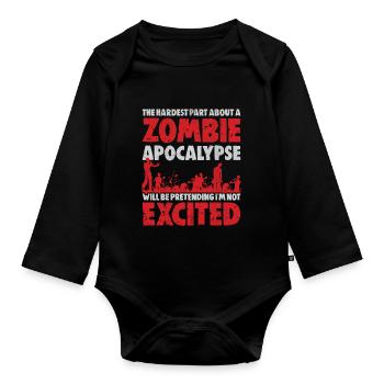 Zombie Apokalypse - Baby Bio-Langarm-Body - Schwarz - Vorne