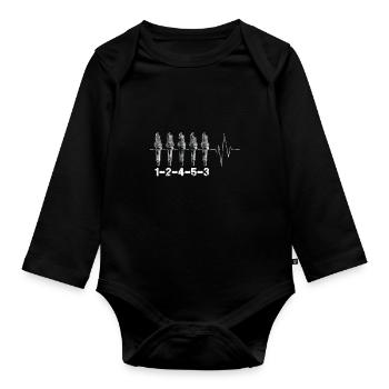 5 cylinder turbo oldtimer 1-2-4-5-3 gift idea - Organic Longsleeve Baby Bodysuit - black - Front