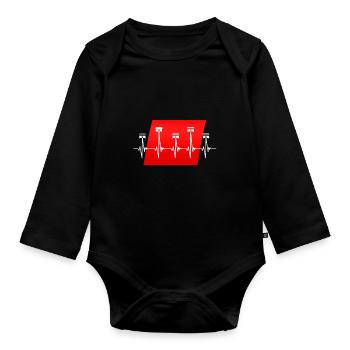 5 cylinder turbo oldtimer 1-2-4-5-3 gift idea - Organic Longsleeve Baby Bodysuit - black - Front