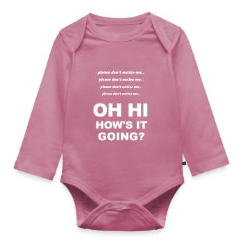 S'il vous plaît ne me remarquez pas (chemise introvertie drôle) - Body Bébé bio manches longues - mauve - Devant