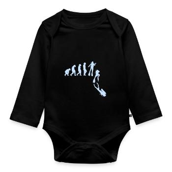 Scuba diver diver - Organic Longsleeve Baby Bodysuit - black - Front