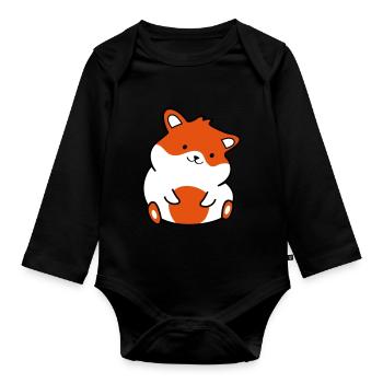 doux hamster - Body Bébé bio manches longues - noir - Devant