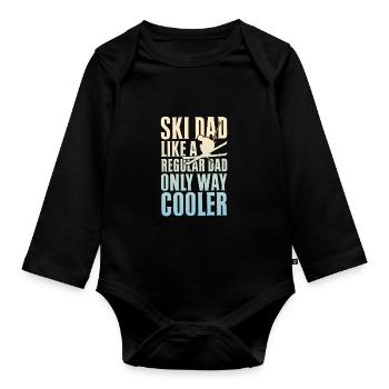 Ski Dad Like A Regular Dad Only Way Cooler - Baby Bio-Langarm-Body - Schwarz - Vorne