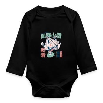 Manga - Organic Longsleeve Baby Bodysuit - black - Front