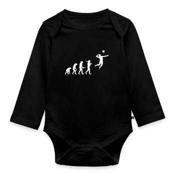 Volley-ball Evolution Sport Hobby Fun Cadeau - Body Bébé bio manches longues - noir - Devant