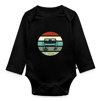 Retro Style - Baby Bio-Langarm-Body - Schwarz - Vorne