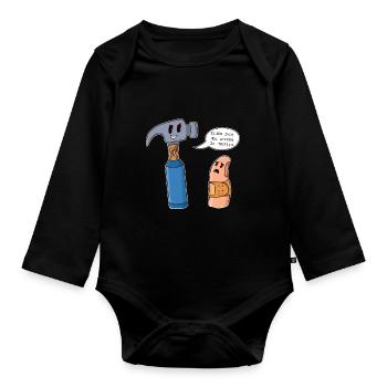 Show that you are a real handyman craftsman - Organic Longsleeve Baby Bodysuit - black - Front