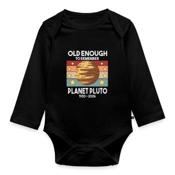 Pluto Vintage Planet Pluto Pluto Day Pluto Day - Body Bébé bio manches longues - noir - Devant