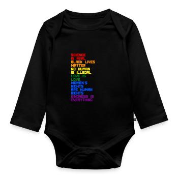 Gay Pride Science Is Real Black Lives Matter Love - Baby Bio-Langarm-Body - Schwarz - Vorne