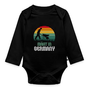 Mäht In Germany - Baby Bio-Langarm-Body - Schwarz - Vorne