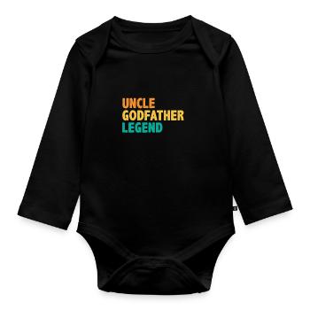 Rétro Uncle Godfather Legend Vintage - Body Bébé bio manches longues - noir - Devant