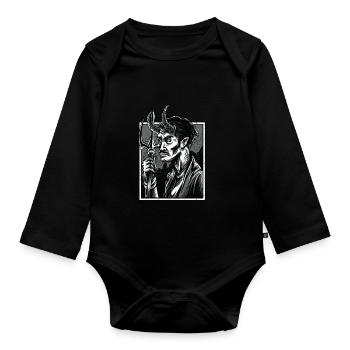 Occult Gothic Grunge Satan 666 Dark Art - Baby Bio-Langarm-Body - Schwarz - Vorne