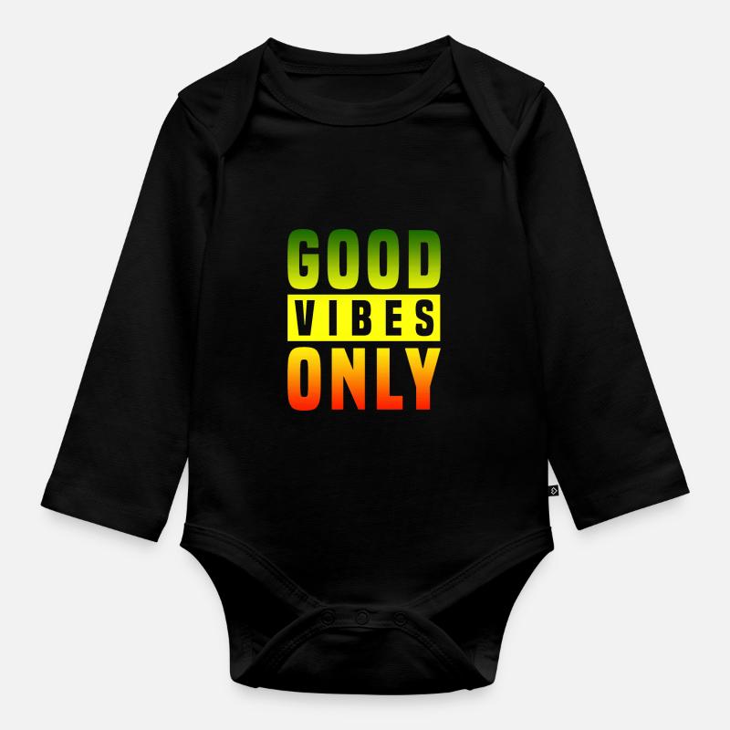 Good Vibes Only Rasta Reggae Roots - Body Bébé bio manches longues - noir