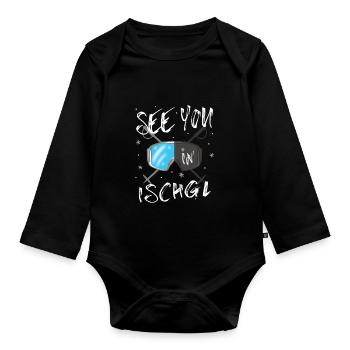 Ischgl Skiing Tyrol Snowboarding Austria - Organic Longsleeve Baby Bodysuit - black - Front