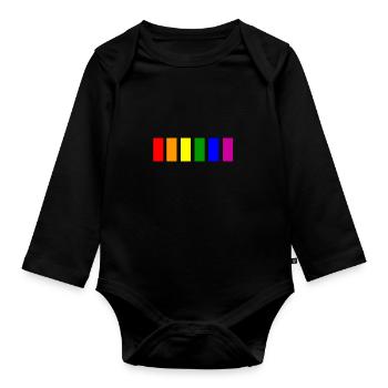 Gay pride abstract design - Organic Longsleeve Baby Bodysuit - black - Front