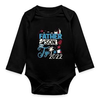 Father Son Trip 2022 Summer Sun Beach Vacation - Organic Longsleeve Baby Bodysuit - black - Front