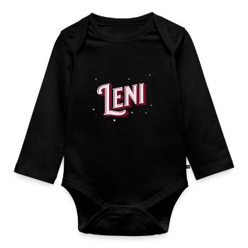 Leni Name Personnalisé - Body Bébé bio manches longues - noir - Devant