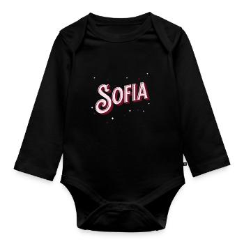 Sofia Namen personalisiert - Baby Bio-Langarm-Body - Schwarz - Vorne