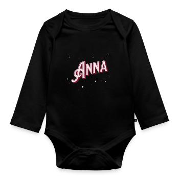 Anna nomme des noms personnalisés - Body Bébé bio manches longues - noir - Devant