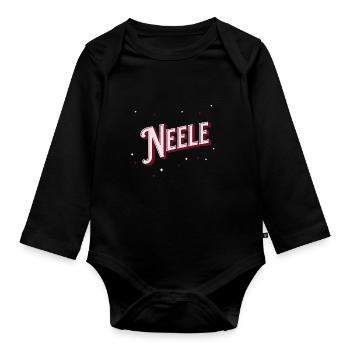 Neele Namen personalisiert - Baby Bio-Langarm-Body - Schwarz - Vorne