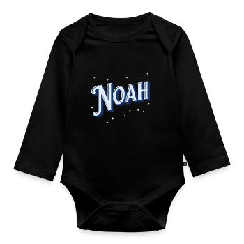 Noah names personalized - Organic Longsleeve Baby Bodysuit - black - Front