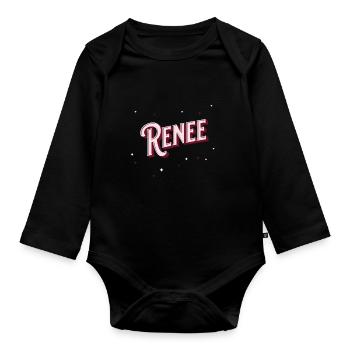 Renee names personalized - Organic Longsleeve Baby Bodysuit - black - Front