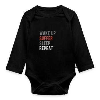 Emo Goth Motivationsroutine Satanisch - Baby Bio-Langarm-Body - Schwarz - Vorne