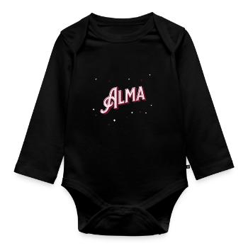 Alma Namen personalisiert - Baby Bio-Langarm-Body - Schwarz - Vorne