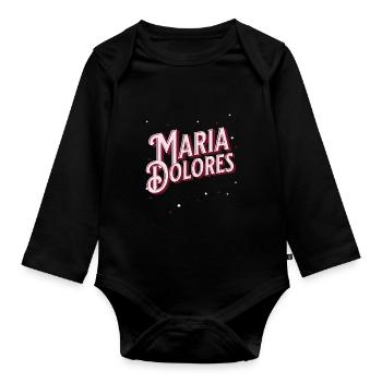 Le nom de Maria Dolore personnalisé - Body Bébé bio manches longues - noir - Devant
