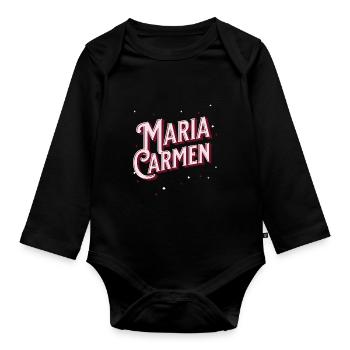 Nom de Maria Carmen personnalisé - Body Bébé bio manches longues - noir - Devant
