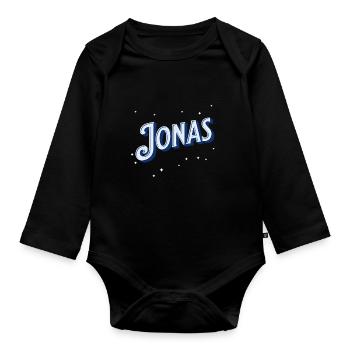 Noms Jonas personnalisés - Body Bébé bio manches longues - noir - Devant