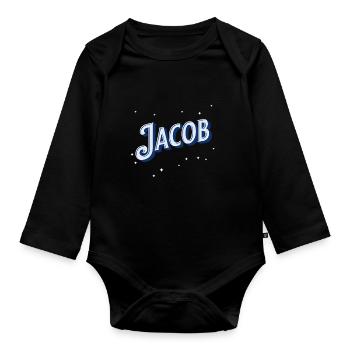 Noms Jacob personnalisés - Body Bébé bio manches longues - noir - Devant