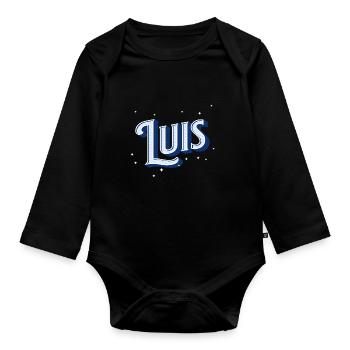 Luis Namen personalisiert - Baby Bio-Langarm-Body - Schwarz - Vorne
