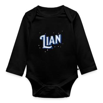 Noms Lian personnalisés - Body Bébé bio manches longues - noir - Devant