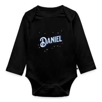 Daniel Nom personnalisé - Body Bébé bio manches longues - noir - Devant