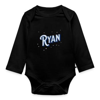 Ryan Namen personalisiert - Baby Bio-Langarm-Body - Schwarz - Vorne
