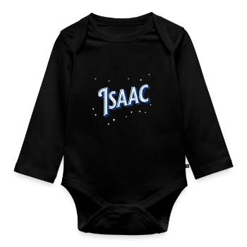 Isaac Namen personalisiert - Baby Bio-Langarm-Body - Schwarz - Vorne