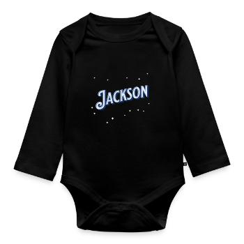 Jackson Namen personalisiert - Baby Bio-Langarm-Body - Schwarz - Vorne