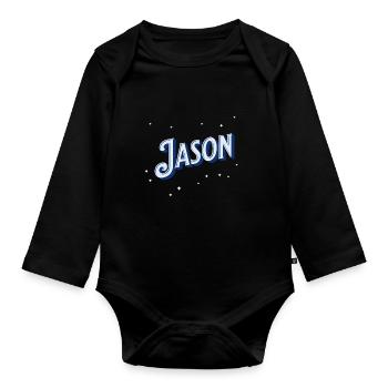 Noms de Jason personnalisés - Body Bébé bio manches longues - noir - Devant
