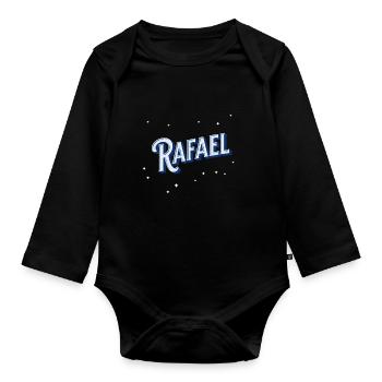 Rafael nomme des noms personnalisés - Body Bébé bio manches longues - noir - Devant